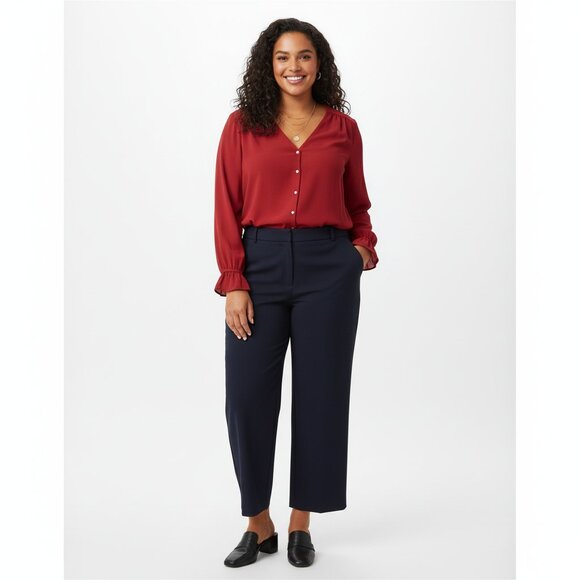 LOFT Red Lightweight Red Maroon Blouse Women's Size XL - Picture 1 of 6